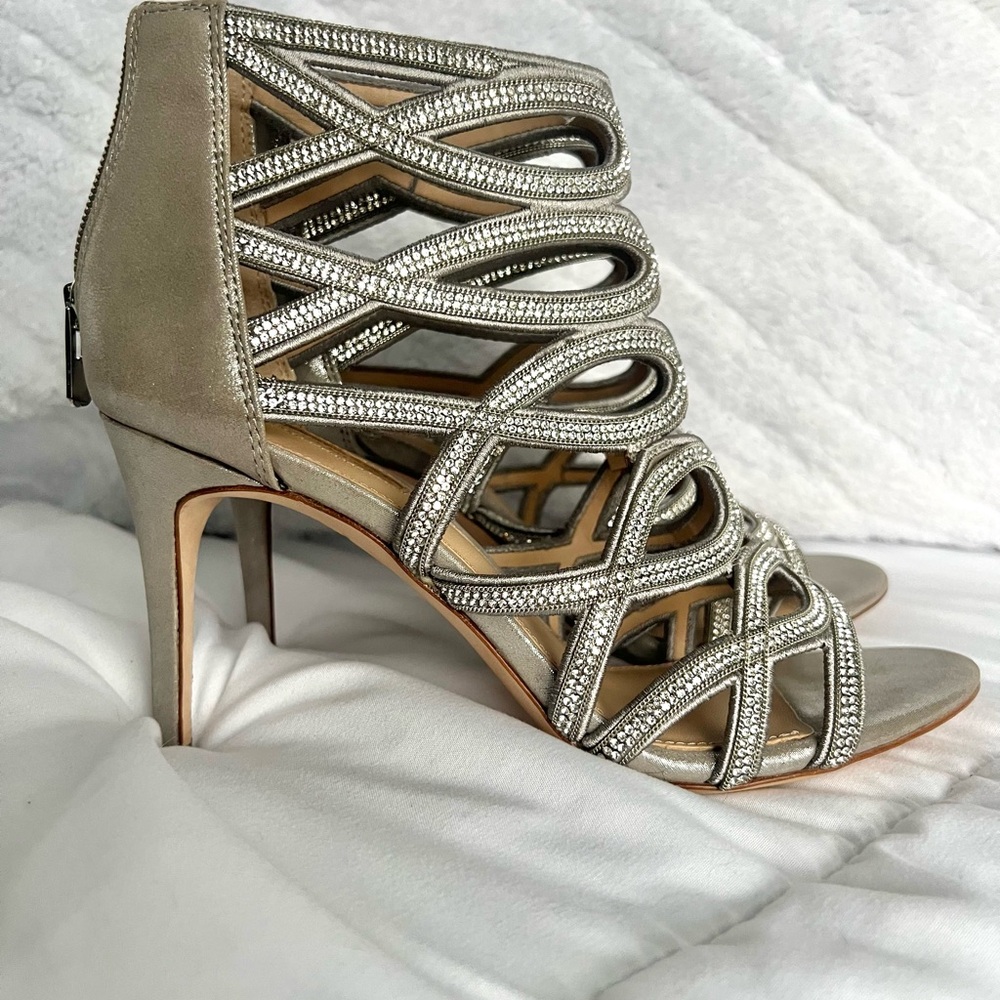 Antonio Melani Rhinestone Leather Heel Bride Bridesmaid Wedding Party Date Night